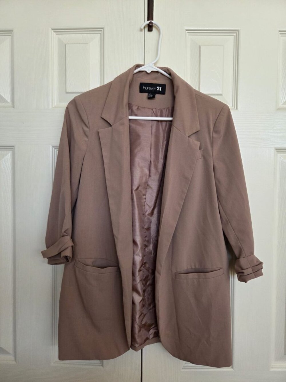Forever 21 Women's Blazer Cuffed Sleeve Blazer Size S